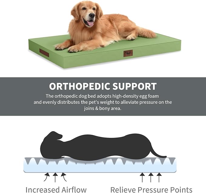Outdoor Orthopedic Dog Bed for Extra Large Dogs, XL Waterproof Flat Pet Bed - Image 3