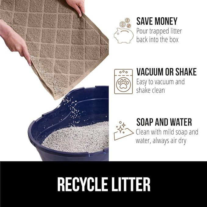 GORILLA GRIP Cat Litter Box Mat, Water Resistant, US Designed Kitty Litter - Image 5