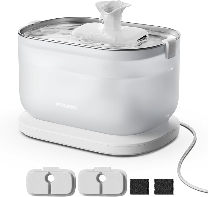 PETLIBRO Cat Water Fountain, Cat Fountain Indoor Stainless Steel Tray, by PETLIBRO