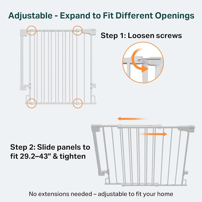 Cumbor 2 Pack 29.2-43" No Bottom Bar Baby Gate - Image 4