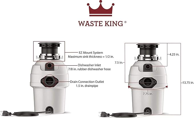 Waste King Garbage Disposal for Kitchen Sink - Image 4
