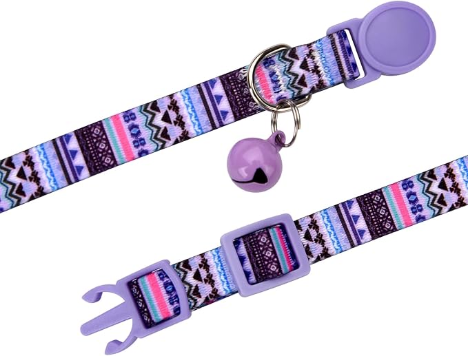 Cat Collar Breakaway with Bells, 3 Pack Girl Boy Pet Cat Collar with Bohemia - Image 4