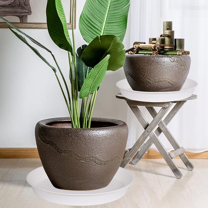 2 Pack of 17 inch Plant Saucer, 2.3" Depth Tray, Large Deep Garden Plastic - Image 6