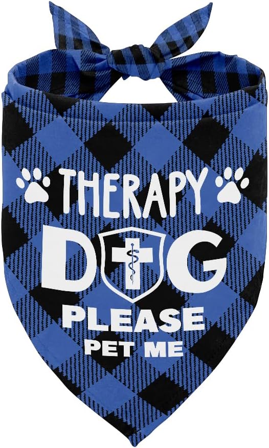 Dog Bandana, Therapy Dog Please Pet Me with, Dogs Scarf Classical Printing by AUII+JO+DESIGN