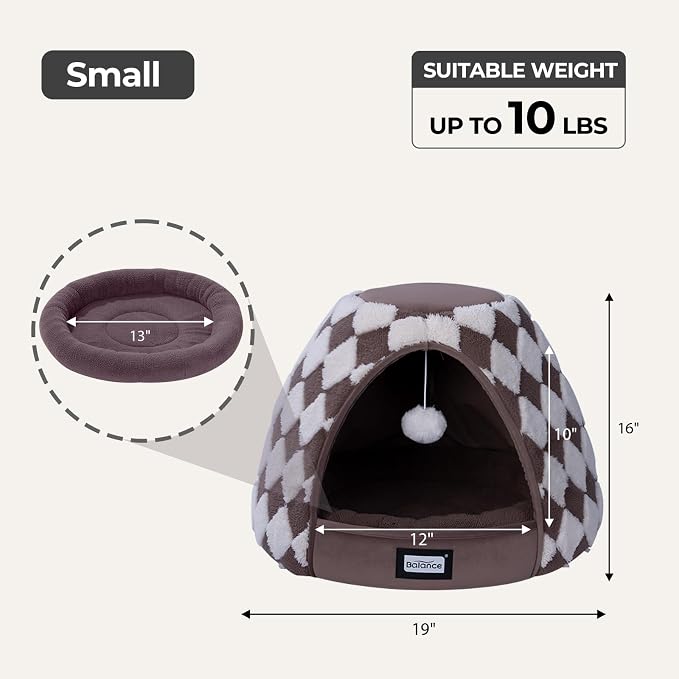 BALANCE Cat Beds for Indoor Cats, 2-in-1 Cat Bed Cave - Image 5