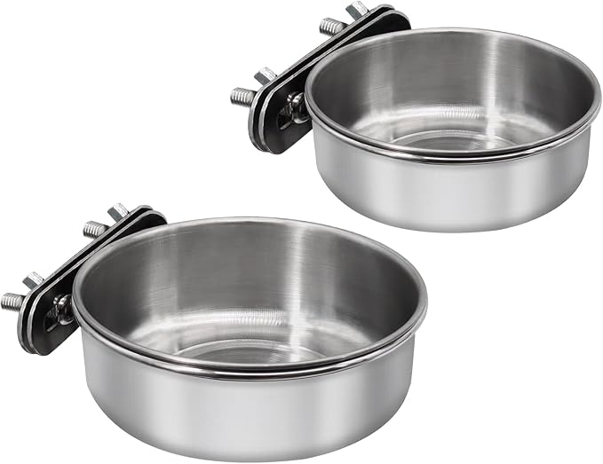 Small+Medium Bird Feeding Dish Cups, Parrot Food Bowl Cage by DVHEY