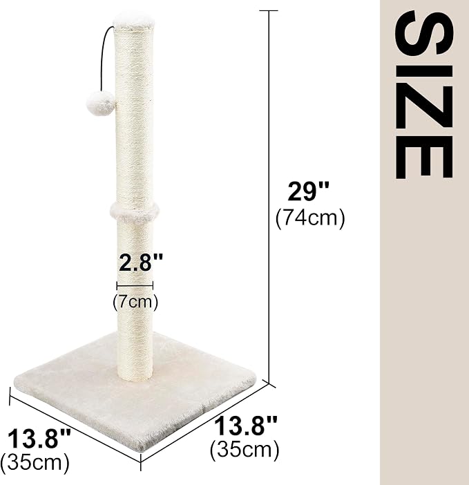 Dimaka 29" Height Tall Cat Scratching Post, Claw Scratcher - Image 2