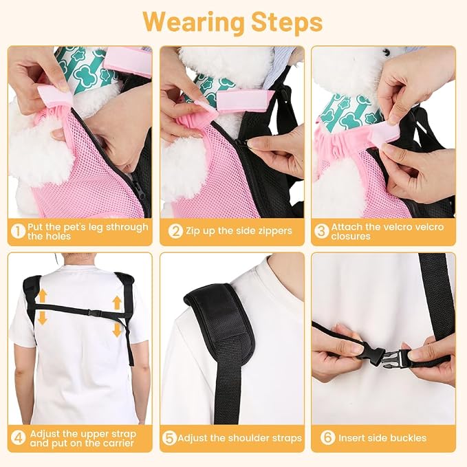 Inspack Dog Backpack Carrier/Cat Carrier, Adjustable Pet Front Carriers Travel - Image 7