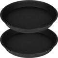 2 Pack of 10 inch Plant Saucer Gray, Heavy Duty Plastic Plant Saucer 10 inch by Bleuhome