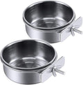 PINVNBY 2PCS Parrot Feeding Cups Birds Food Dish Stainless Steel Parrot Feeders by PINVNBY