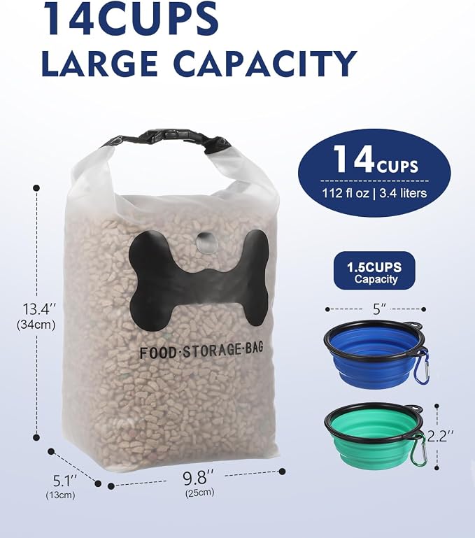 ANVS Silicone Pet Food Storage Bag, 40-Cup Dog Food Travel Bag - Image 4