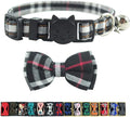 Cat Collar Breakaway with Bell and Bow Tie, Plaid Design Adjustable Safety by Ximipet