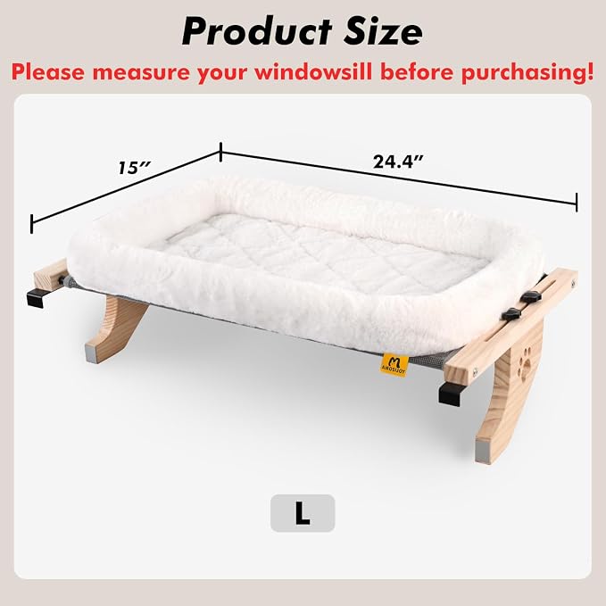 AMOSIJOY Cat Sill Window Perch Sturdy Hammock Seat - Image 3