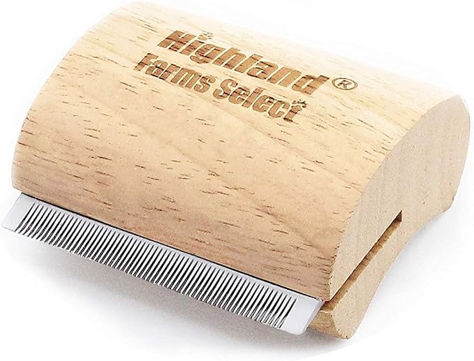 Deshedding Grooming Tool for Dogs, Cats & Horses, Ergonomic Design Wood Groom by Highland+Farms+Select
