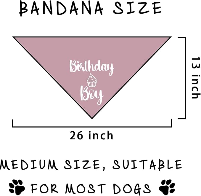 Dog Birthday Bandanas Boy Pink Dog Bandana Pet Scarf Bibs Accessories Party - Image 2