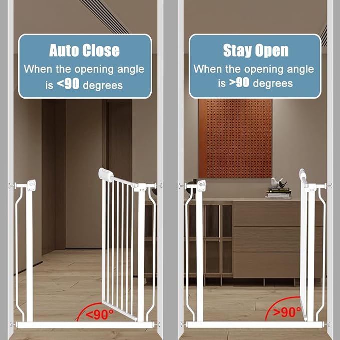 White Extra Wide Baby Gate 53-57.5 inch - Image 5
