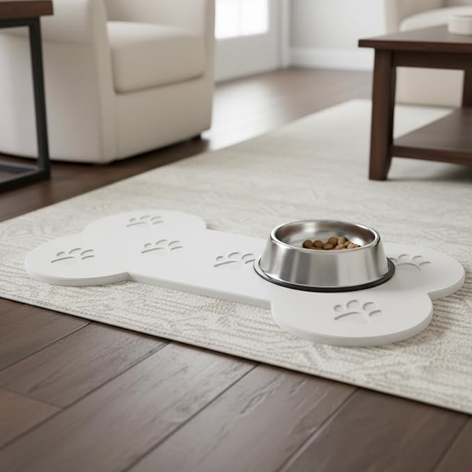 Diatomaceous Earth Dog Food Mat, Large 19.6"x9.8" Bone Shape - Image 6