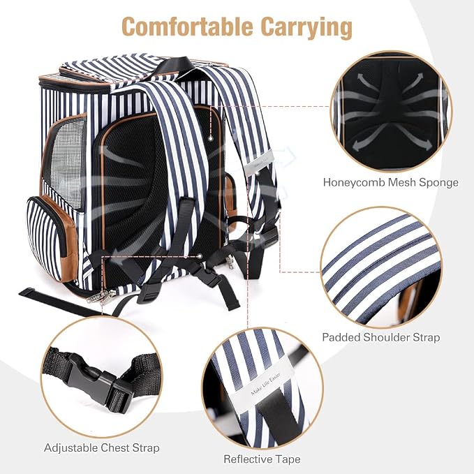 Lekereise Pet Carrier Backpack Expandable Cat Backpack - Image 4