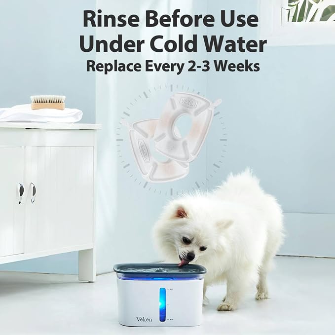Veken Cat Water Fountain Filter, Classic 4 Pack Replacement Filters & 4 Pack - Image 6