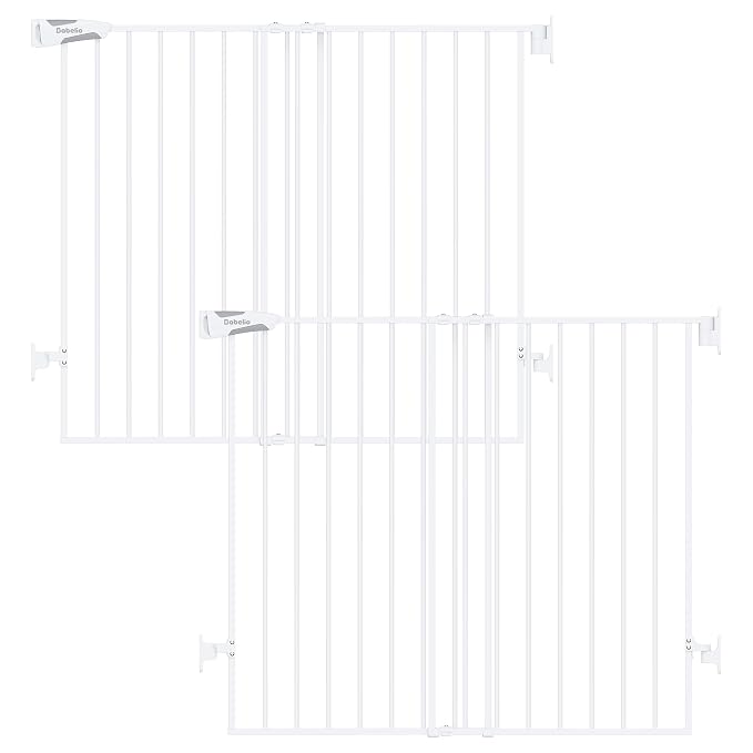 Babelio Baby Gate for Stairs, Kitchen & Doorways, No Bottom Bar| Easy Install| by BABELIO