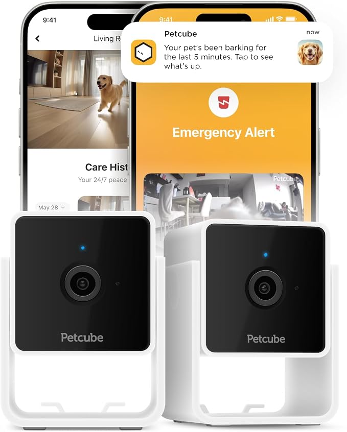 Petcube Cam The Pack of 2 | Indoor Wi-Fi Pet Security Camera by Petcube