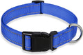 Reflective Dog Collar with Buckle Adjustable Safety Nylon Collars by BOOMIBOO