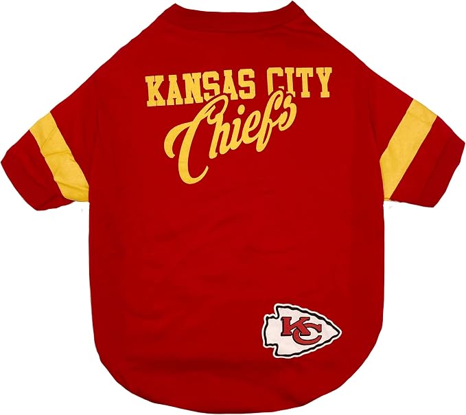NFL Kansas City Chiefs T-Shirt for Dogs & Cats, Large. Football Dog Shirt for by PETSFIRST