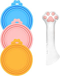 Pet Food Can Spoon & 3 Pcs Can Cover Lids | Cute Paw Shape Opener Spatula Cat by DORUI