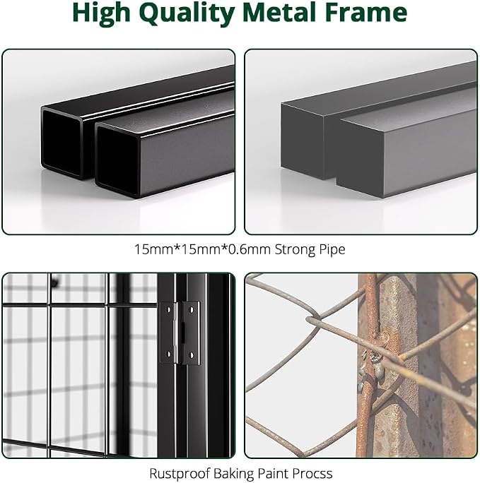 Dog Kennel Outside with Roof, Heavty Duty Welded Dog Crate Playpen with - Image 7