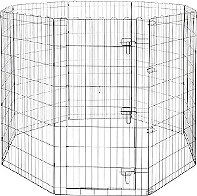 Amazon Basics Foldable Metal Indoor/Outdoor Dog Playpen, Octagonal Exercise Pen by AmazonBasics