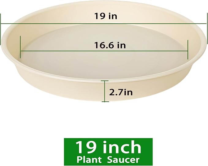 4 Pack of 18 19 inch Plant Saucer Drip Tray, Heavy Duty Deep Plant Saucers - Image 2