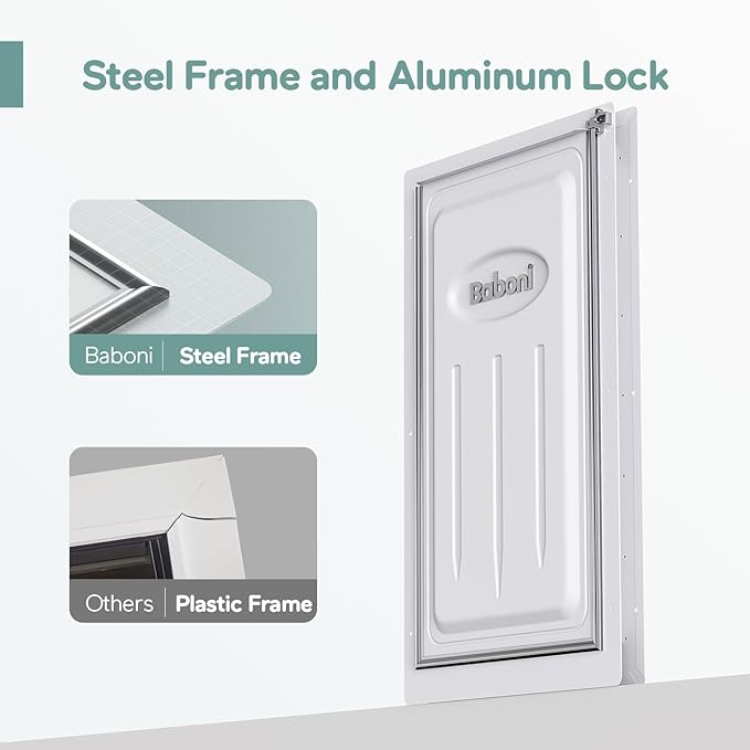 Baboni 3-Flaps Pet Door for Interior and Exterior Doors, Steel Frame and - Image 3