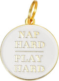 Two Tails Pet Company Personalized 'Nap Hard, Play Hard' Pet ID Tag & Collar by TwoTailsPetCompany