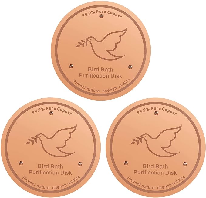 3Pack Bird Bath Copper Purification Disk | 0.6mm Reinforced 99.9% Pure Copper | by Unknown