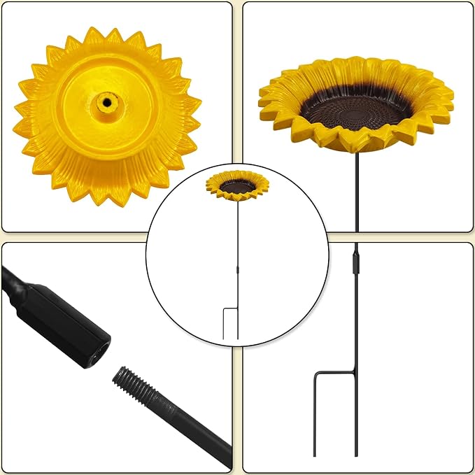 MIXXIDEA Sunflower Bird Feeder Baths - Image 7
