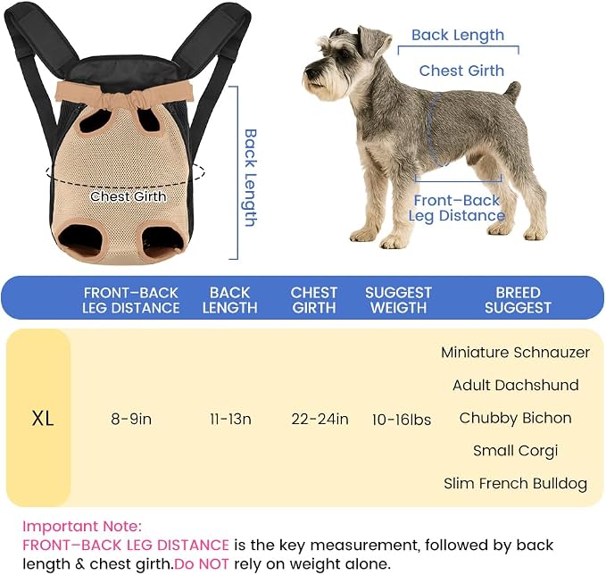 Dog Backpack Carrier, Pet Sling Front Backpack - Image 2