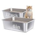 Stainless Steel Litter Box 2 Pack, Metal Litter Box by Futam