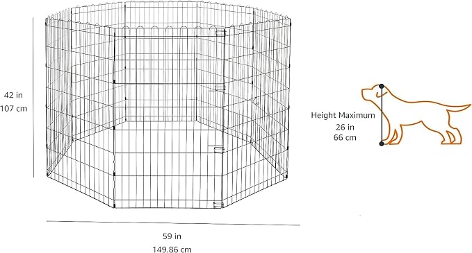 Amazon Basics Foldable Octagonal Metal Exercise Dog Playpen - Image 2