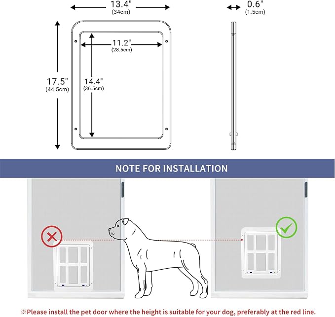 NAMSAN Dog Screen Door, Flap Opening 11.2 x 14.4 inches, Dog Door - Image 3