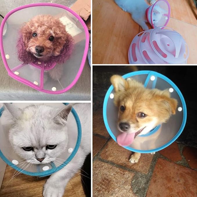 Andiker Pet Cone Recovery Dog Cone Adjustable Dog Collar Clear Padded Collar - Image 6