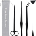 Aquarium Aquascape Tools Kit, Long 15 Inch Stainless Steel Aquatic Plants Tools by WORFACE