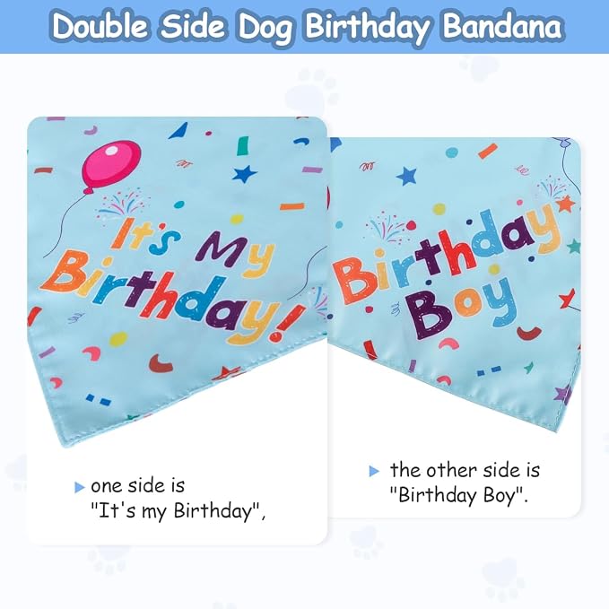 Dog Birthday Party Supplies, Dog Birthday Bandana Set, Dog Boy Girl Birthday - Image 5