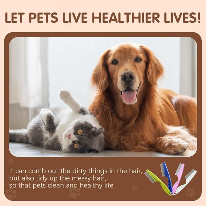 2 Pack Multifunctional Pet Comb, Upgrade Pet Grooming Brush Magic Tear Stain - Image 3