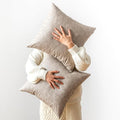 Pack of 2 Oversized Leather Pillow Cover Neutral Decorative, by GEGELICA