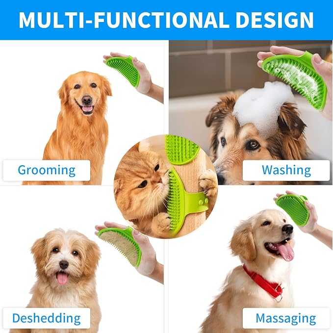 6pcs Dog Bath Brush & Finger Toothbrush Set - Image 4