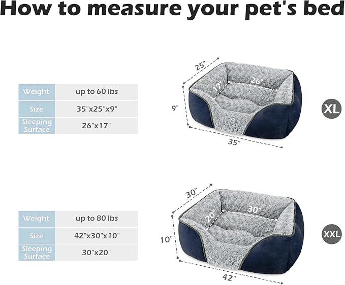INVENHO XX-Large Dog Bed Rectangle Washable Orthopedic Soft Calming Sleeping - Image 3