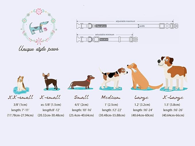 Unique Style Paws Metal Buckle Blue Plaid Collar - Image 6