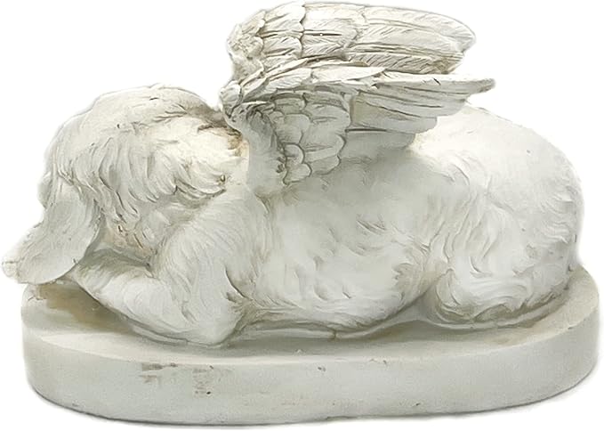 Bellaa Dog Statues 10 Inch Angel Wings Labrador Golden Retriever Puppy Pet - Image 3