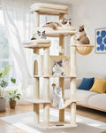 Taoqimiao 71 Inches Cat Tree for Large Cats 20lbs+, 3 Giant Perches, Widened by Taoqimiao