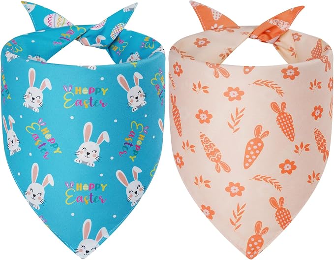 Easter Dog Bandanas XLarge 2PCS, 4 Pattern Colorful Scarf - Image 2